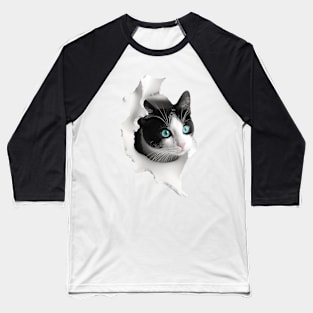 3D Cat #3 Baseball T-Shirt
